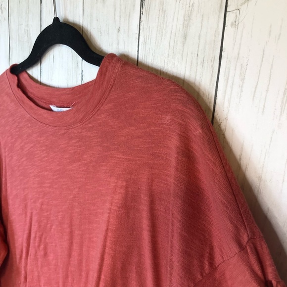 Time & Tru Balloon Long Sleeve Box Shirt Red Small Crew Neck Crop Oversized - Picture 7 of 7